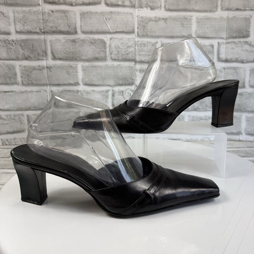 Etienne Aigner VINTAGE Women's Size 10 Black Leather Classic Heels Pumps